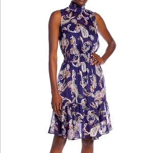 NWT Nanette Lepore cowl neck midi print dress